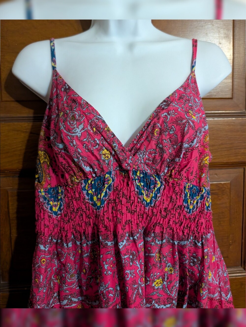 Woman's Paisley Floral Cami Spaghetti Strap Boho Sundress - Picture 3 of 11